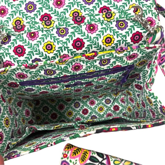 Vera Bradley Buttercup Julia Turnlock Crossbody Bag Purse Boho Wallet Floral - Picture 5 of 10